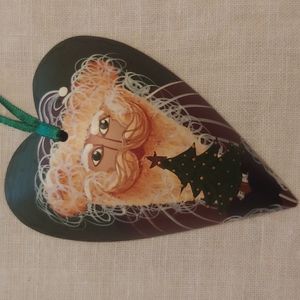 Folk Art Holiday Santa Tie On